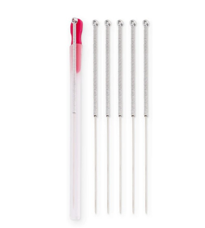 Stainless Steel Wire Handle Acupuncture Needles With Loop (One Needle With One Tube)