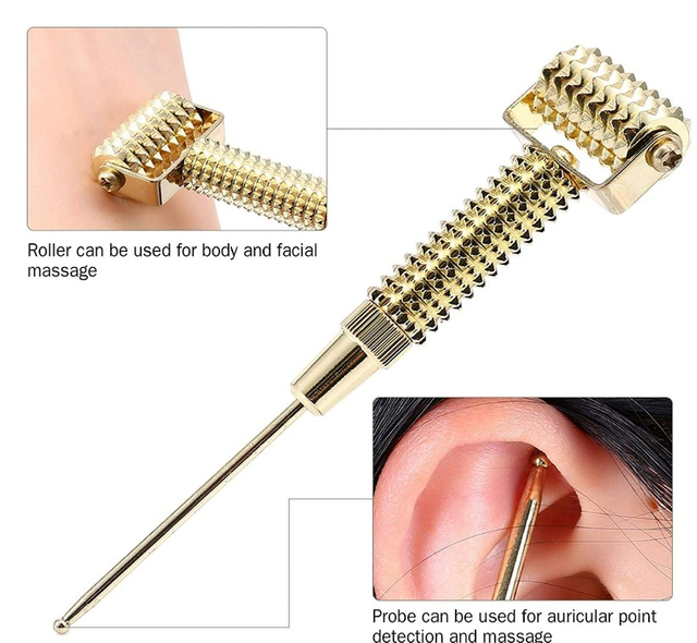 Brass Facial Massage Roller Ear Acupuncture Probe