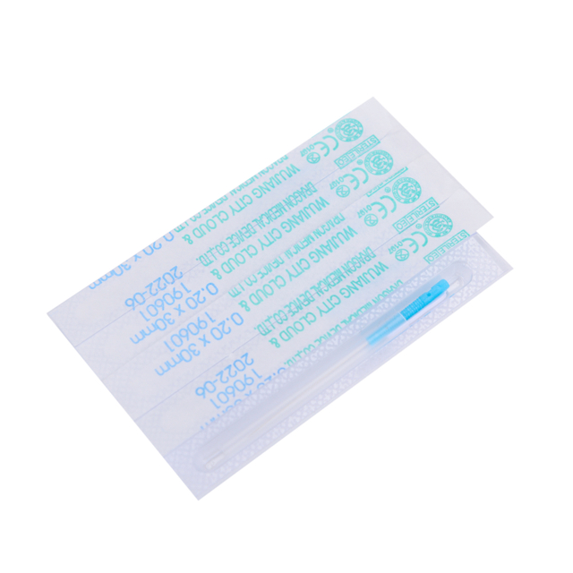 Japan Style Big Small Head Plastic Handle Acupuncture Needles 