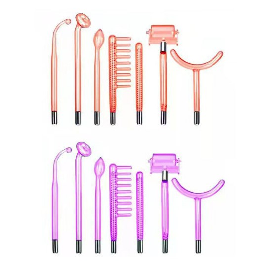 7 Pcs Portable High Frequency Facial Wand Handheld Beauty Machine Spare Glass Attachment